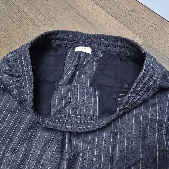 Sandro Wool Pinstripe Straight Leg Pants in Anthracite - Picture 3 of 11